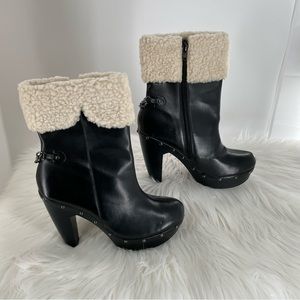 Shoe Dazzle Stefania Studded Chain Heeled Boots